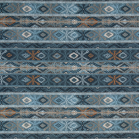 Richly Layered Indigo by Carole Designer Fabric Go West 100% Polyester 40,000 Wyzenbeek Double Rubs 20" V, 17 5/8" H 54" - Swanky Fabrics -