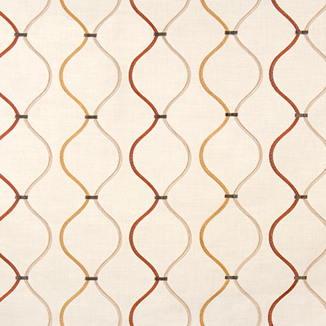 Stroke Of Genius Sahara by Carole Designer Fabric Well Suited Base: 75% Cotton, 25% Polyester Embr: 100% Polyester 20,000 Wyzenbeek Double Rubs 6 1/2" V, 10 3/4" H 53.75*" - Swanky Fabrics -