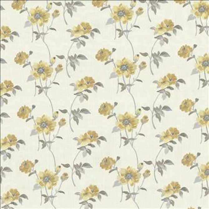 Aldwych Garden Canary by Kasmir Designer Fabric 1434 88% Polyester 12% Cotton Embroidery Contents 100% Polyester INDIA Not Tested H: 13 inches, V: 9 2/8 inches 51 - 56 - Swanky Fabrics - Kasmir