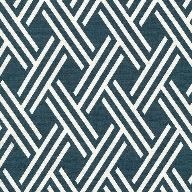 Canton Trellis Cerulean by Kasmir Designer Fabric 5072 100% Cotton PAKISTAN 15,000 Wyzenbeek Double Rubs Horizontal: 3 inches and Vertical: 5 1/8 inches 54 - 55 - Swanky Fabrics -