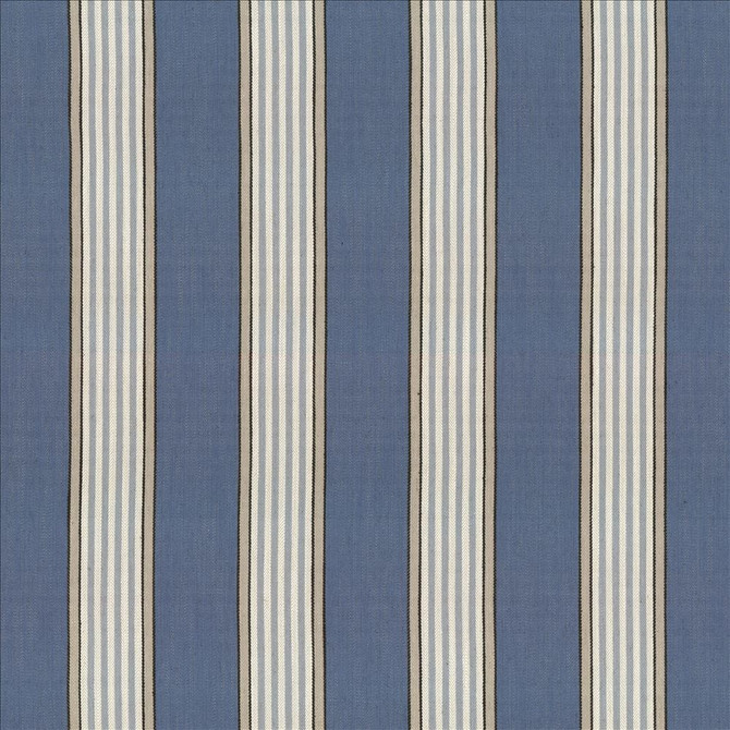Carnegie Stripe Indigo  by Kasmir Designer Fabric 1446 42% Viscose
40% Polyester
18% Linen
 CHINA 30,000 Martindale Cycles Horizontal: 7 inches and Vertical: N/A 57  - Swanky Fabrics -
