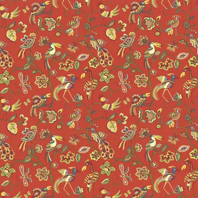 Fine Feathered Vermillion by Kasmir Designer Fabric 1435 100% Cotton
 INDONESIA </p><p>Repeat: Horizontal: 27 inches and Vertical: 27 inches 54 - 55 - Swanky Fabrics -