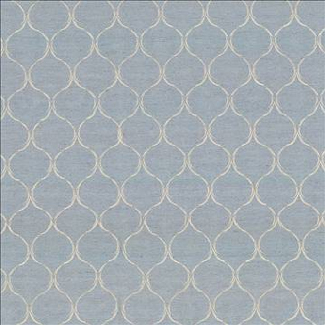 Gazebo Trellis Ice Blue by Kasmir Designer Fabric 5072 100% Polyester Embroidery Contents 100% Polyester CHINA Not Tested H: 4 2/8 inches, V: 5 6/8 inches 57 - 58 - Swanky Fabrics - Kasmir