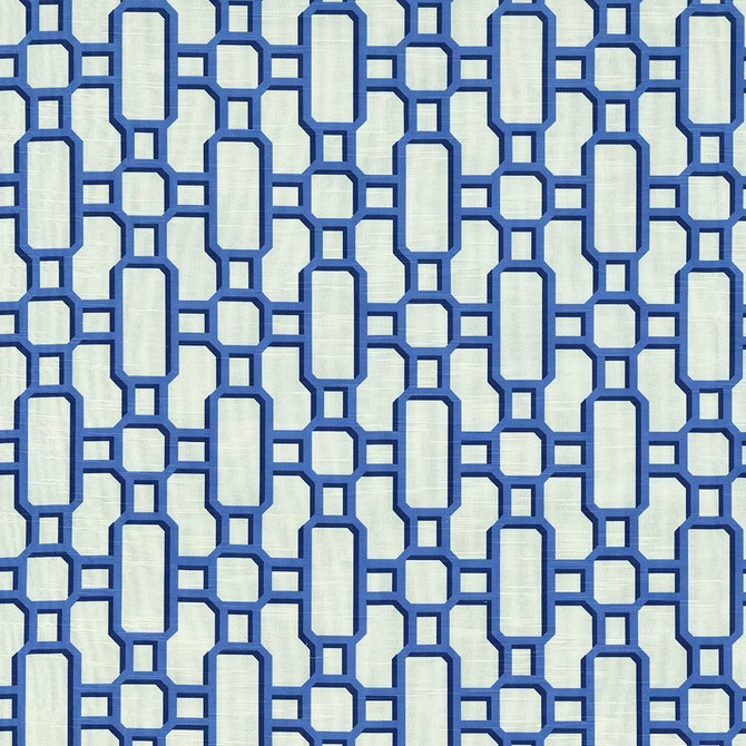 Hakkasan Fret Hyacinth by Kasmir Designer Fabric 5072 100% Cotton
 USA </p><p>Repeat: Horizontal: 9 inches and Vertical: 12 5/8 inches 54 - Swanky Fabrics -