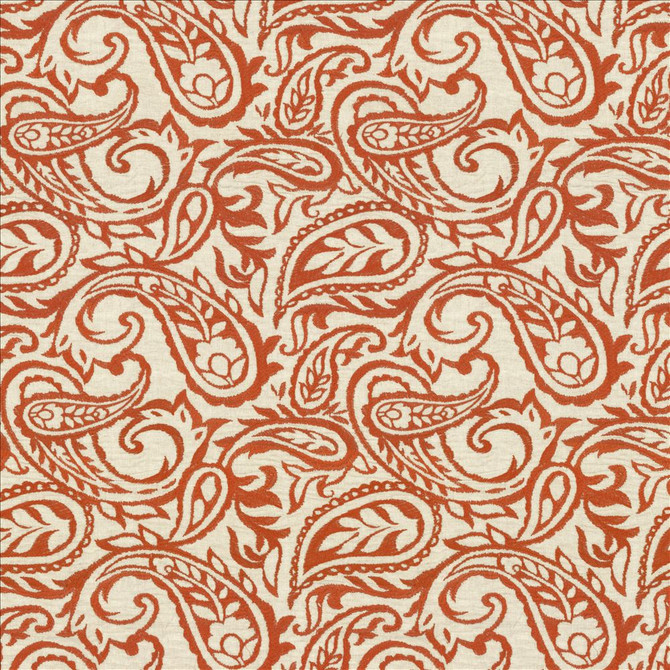 Kahala Paisley Paprika by Kasmir Designer Fabric See sample 52% Linen
48% Cotton
 INDIA Not Tested </p><p>Repeat: Horizontal: 17 inches and Vertical: 14 7/8 inches 51 - Swanky Fabrics -
