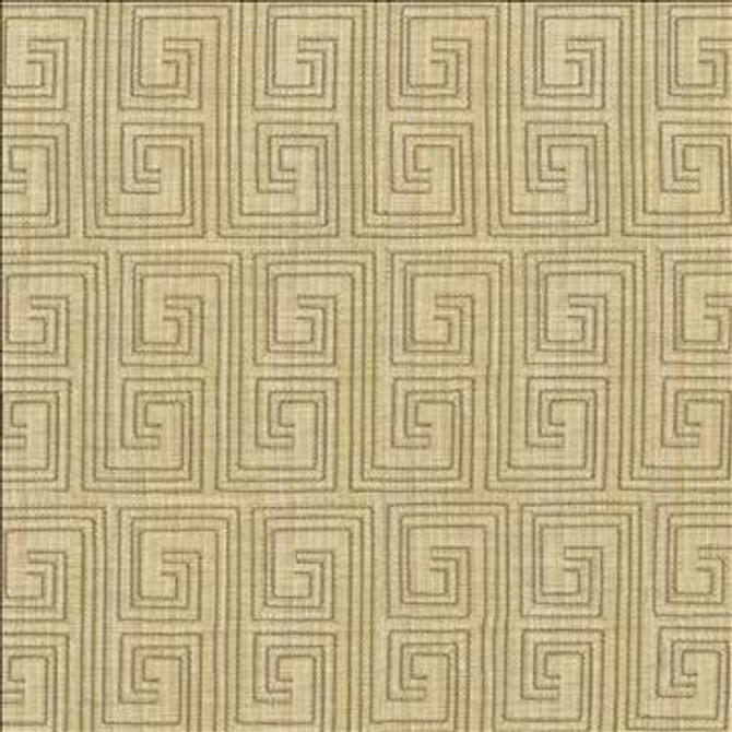 Labyrinth Dune by Kasmir Designer Fabric 1443 65% Cotton 35% Polyester Embroidery Contents 100% Rayon INDIA 3,000 Wyzenbeek Double Rubs H: 3 2/8 inches, V: 6 1/8 inches 54 - 55 - Swanky Fabrics - Kasmir