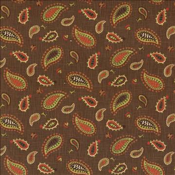 Ledoux Paisley Cayenne by Kasmir Designer Fabric 5079 100% Cotton USA 51,000 Wyzenbeek Double Rubs H: 27 4/8 inches, V: 18 inches 54 - Swanky Fabrics - Kasmir