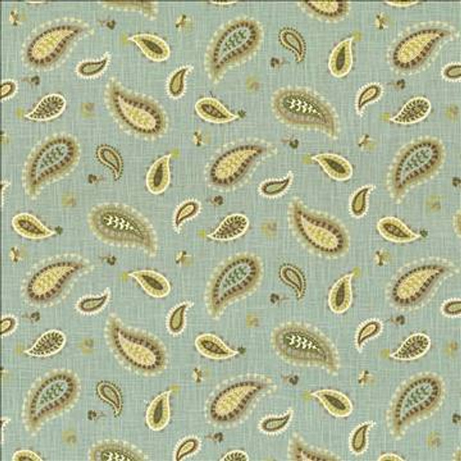 Ledoux Paisley Spa by Kasmir Designer Fabric 5082 100% Cotton USA 51,000 Wyzenbeek Double Rubs H: 27 4/8 inches, V: 18 inches 54 - Swanky Fabrics - Kasmir
