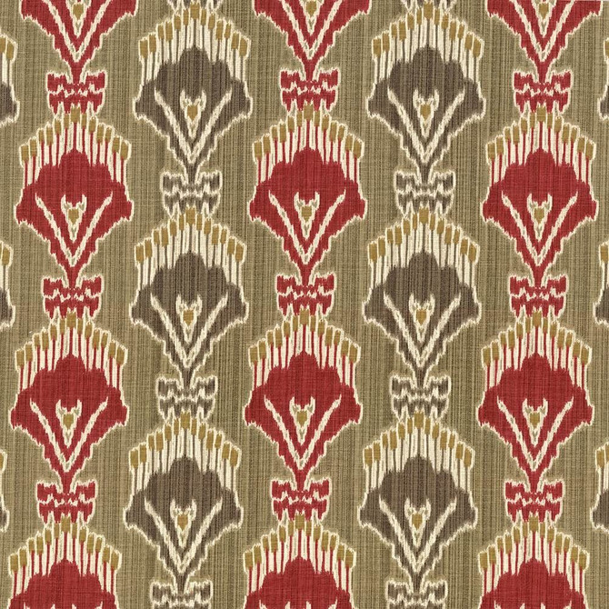 Madras Ruby by Kasmir Designer Fabric 5064 55% Linen 45% Viscose CHINA 15,000 Wyzenbeek Double Rubs Horizontal: 13 4/8 inches and Vertical: 12 5/8 inches 54 - Swanky Fabrics -