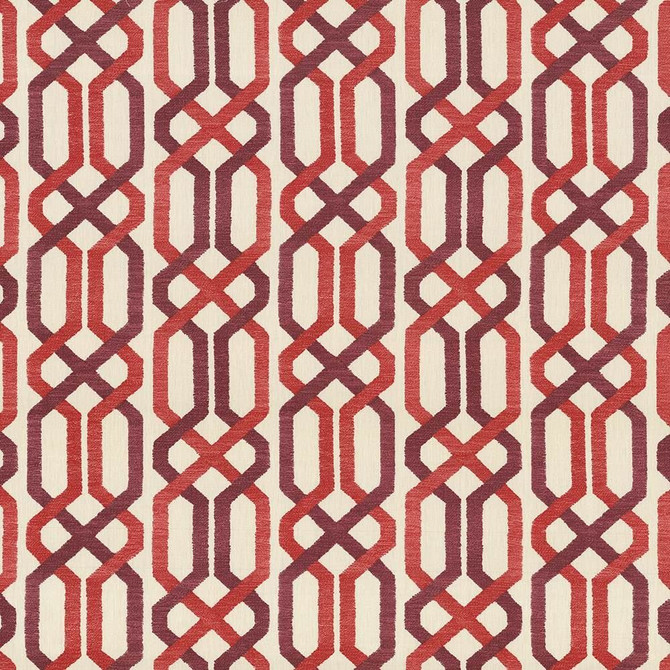 Maze Fret Sorbet  by Kasmir Designer Fabric 5064 100% Cotton
 USA 15,000 Wyzenbeek Double Rubs Horizontal: 13 4/8 inches and Vertical: 9 inches 54  - Swanky Fabrics -