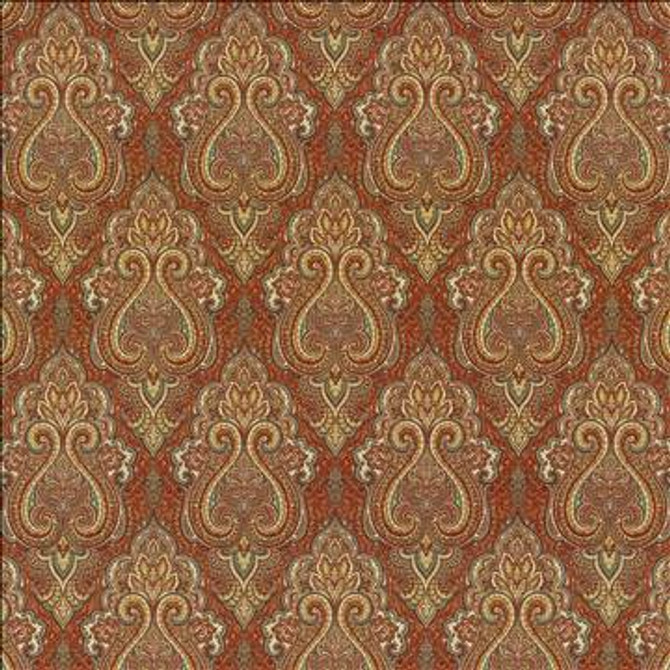 Nagina Cayenne by Kasmir Designer Fabric 5121 100% Cotton UAE 30,000 Wyzenbeek Double Rubs H: 9 inches, V: 17 4/8 inches 54 - 55 - Swanky Fabrics - Kasmir