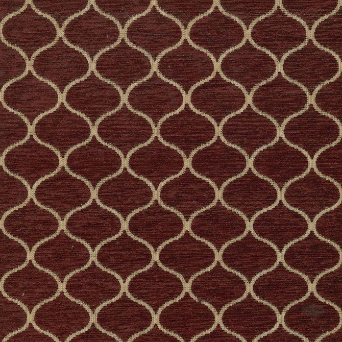 Ogee Trellis Crimson by Kasmir Designer Fabric 5071 100% Polyester
 CHINA </p><p>Repeat: Horizontal: 1 6/8 inches and Vertical: 1 6/8 inches 56 - 59 - Swanky Fabrics -