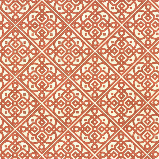Perot Trellis Persimmon by Kasmir Designer Fabric See sample 100% Cotton
 USA 15,000 Wyzenbeek Double Rubs </p><p>Repeat: Horizontal: 6 6/8 inches and Vertical: 6 6/8 inches 54 - Swanky Fabrics -