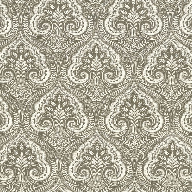Pietro Paisley Charcoal  by Kasmir Designer Fabric 5105 100% Cotton
 TURKMENISTAN 15,000 Wyzenbeek Double Rubs Horizontal: 13 6/8 inches and Vertical: 17 6/8 inches 54  - Swanky Fabrics -