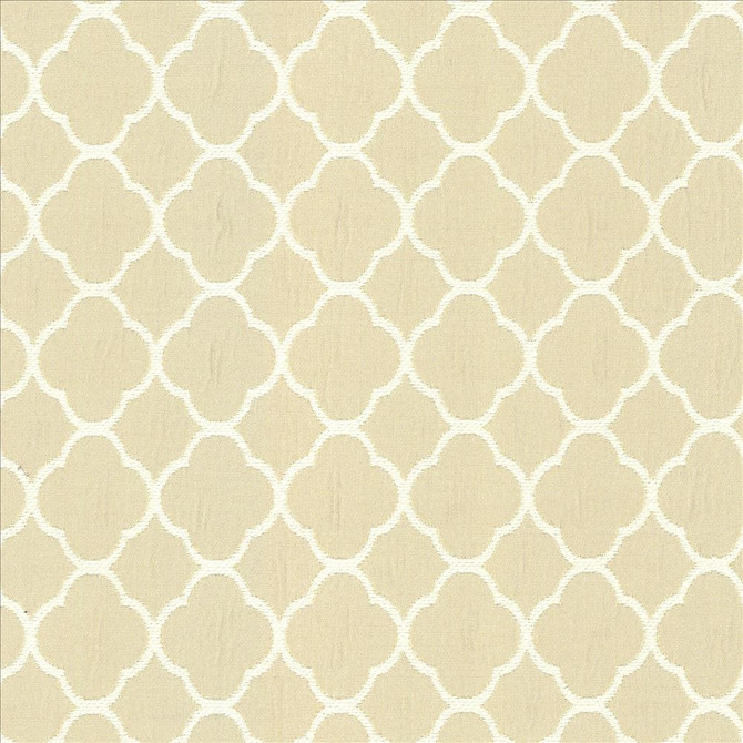 Quatrefoil Maze Parchment by Kasmir Designer Fabric See sample 70% Cotton
30% Polyester
 CHINA 6,500 Wyzenbeek Double Rubs </p><p>Repeat: Horizontal: 1 6/8 inches and Vertical: 1 6/8 inches 54 - Swanky Fabrics -