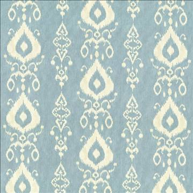 Raga Ikat Icecap by Kasmir Designer Fabric 5065 100% Cotton TURKMENISTAN 15,000 Wyzenbeek Double Rubs H: 27 inches, V: 13 4/8 inches 54 - 55 - Swanky Fabrics - Kasmir
