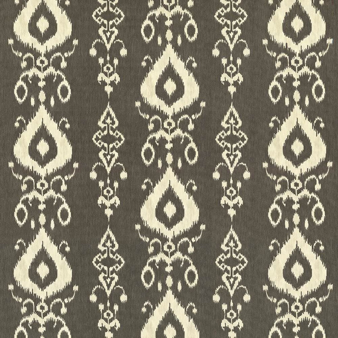 Raga Ikat Ink by Kasmir Designer Fabric See sample 100% Cotton
 TURKMENISTAN 15,000 Wyzenbeek Double Rubs </p><p>Repeat: Horizontal: 27 inches and Vertical: 13 4/8 inches 54 - Swanky Fabrics -