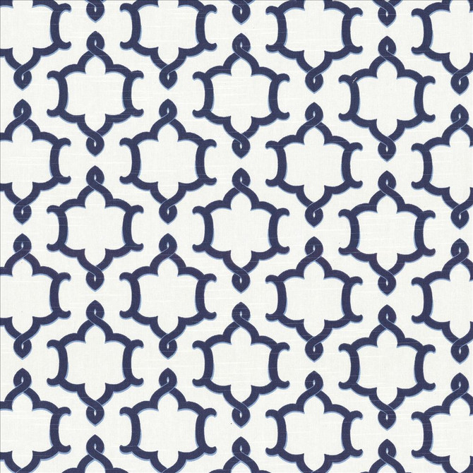 Ruzzini Lapis by Kasmir Designer Fabric 5088 100% Cotton USA 15,000 Wyzenbeek Double Rubs Horizontal: 6 6/8 inches and Vertical: 6 5/8 inches 54 - 55 - Swanky Fabrics -
