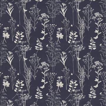 Silhouette Navy by Kasmir Designer Fabric 5081 100% Cotton UNITED KINGDOM 16,000 Martindale Cycles H: 27 inches, V: 25 2/8 inches 54 - 56 - Swanky Fabrics - Kasmir