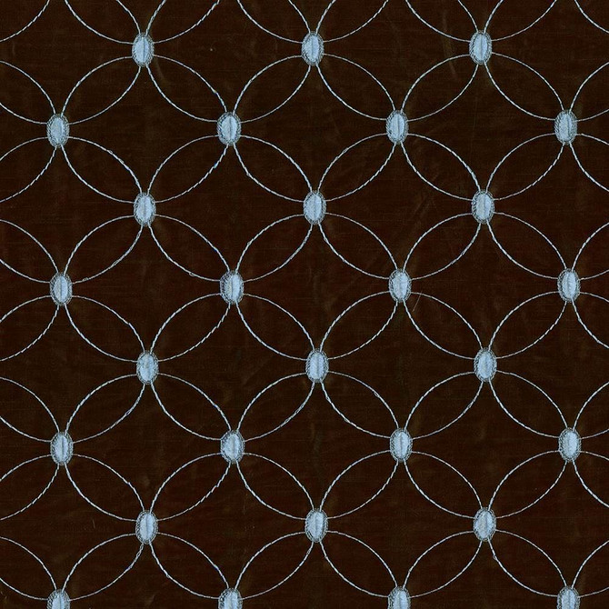 Soliloquy Chocolate by Kasmir Designer Fabric 5068 100% Polyester Embroidery 100% Polyester CHINA Not Tested Horizontal: 4 inches and Vertical: 3 6/8 inches 53 - 58 - Swanky Fabrics -