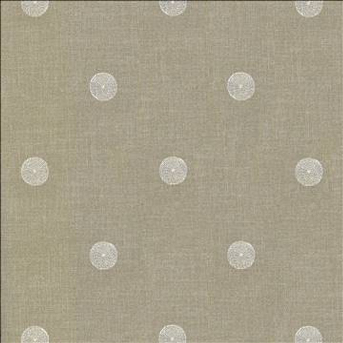 Spot The Dots Limestone by Kasmir Designer Fabric 1437 100% Polyester Embroidery Contents 100% Rayon INDIA 30,000 Wyzenbeek Double Rubs H: 5 inches, V: 4 2/8 inches 51 - 55 - Swanky Fabrics - Kasmir