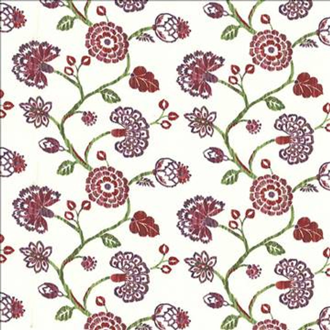Stoneleigh Crangrape by Kasmir Designer Fabric 1435 100% Cotton USA 12,000 Wyzenbeek Double Rubs H: 27 inches, V: 25 2/8 inches 54 - Swanky Fabrics - Kasmir