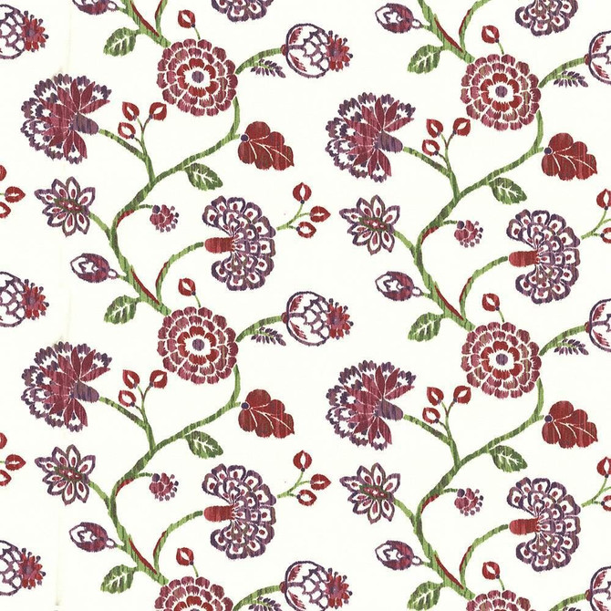 Stoneleigh Crangrape by Kasmir Designer Fabric See sample 100% Cotton
 USA 12,000 Wyzenbeek Double Rubs </p><p>Repeat: Horizontal: 27 inches and Vertical: 25 2/8 inches 54 - Swanky Fabrics -