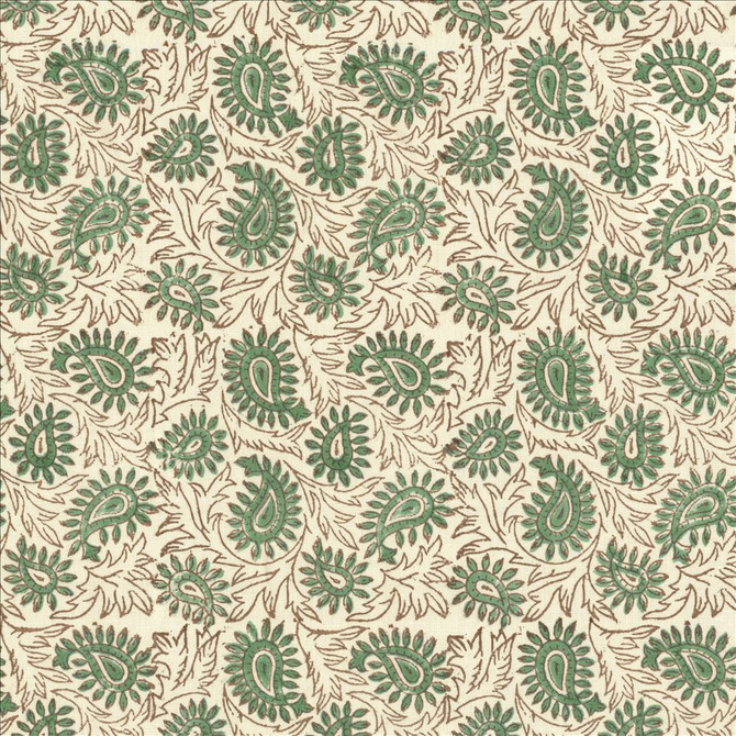 Swansea Leaf Spa by Kasmir Designer Fabric 5124 52% Linen
48% Cotton
 INDIA Not Tested </p><p>Repeat: Horizontal: 6 4/8 inches and Vertical: 6 4/8 inches 53 - Swanky Fabrics -