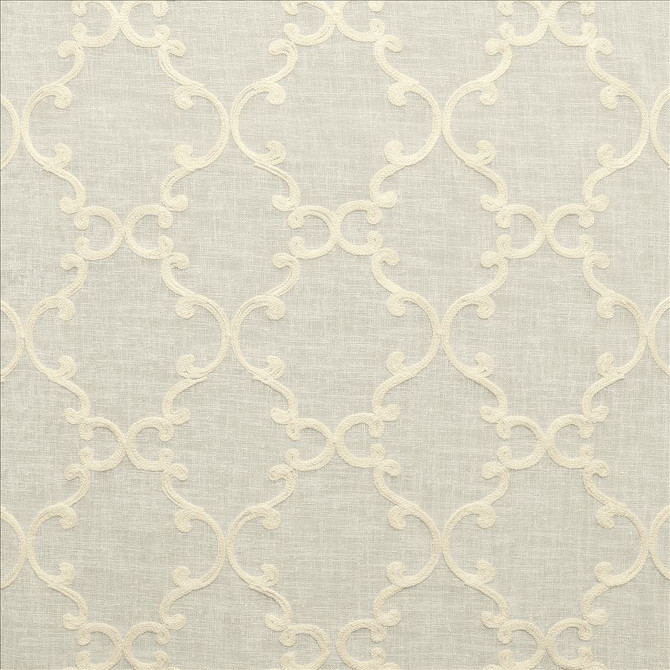 Twirl White by Kasmir Designer Fabric 5108 100% Polyester
 CHINA Not Tested </p><p>Repeat: Horizontal: 6 inches and Vertical: 6 inches 56 - Swanky Fabrics -