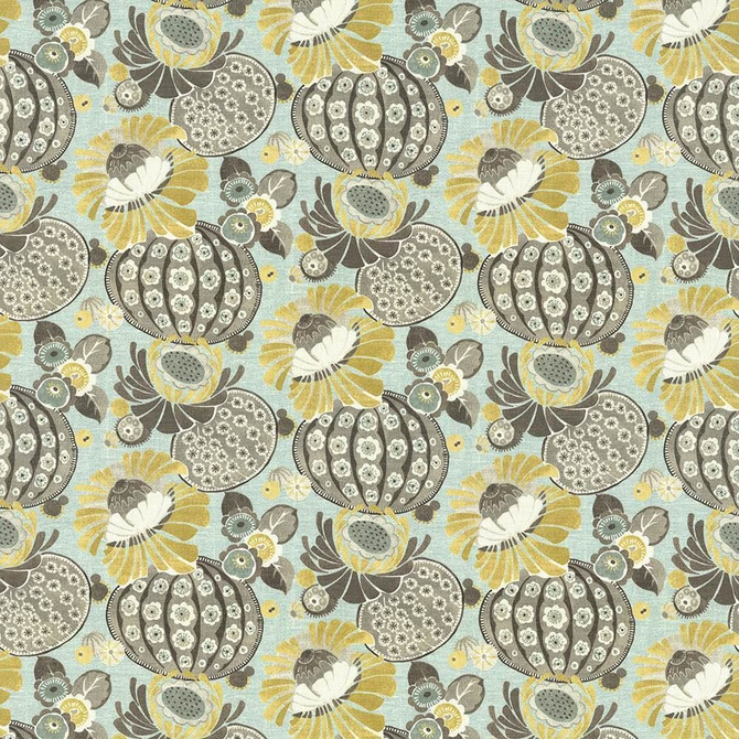 Vivolo Floral Flint  by Kasmir Designer Fabric 5065 100% Cotton
 USA 15,000 Wyzenbeek Double Rubs Horizontal: 27 inches and Vertical: 25 2/8 inches 54  - Swanky Fabrics -