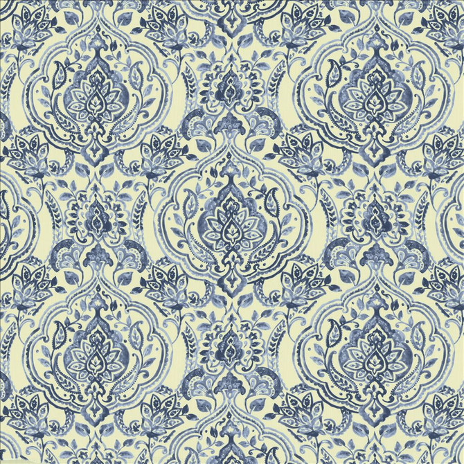 Flamenco Indigo by Kasmir Designer Fabric 5143 70% Viscose
30% Linen
 SPAIN </p><p>Repeat: Horizontal: 27 inches and Vertical: 26 inches 54 - Swanky Fabrics -