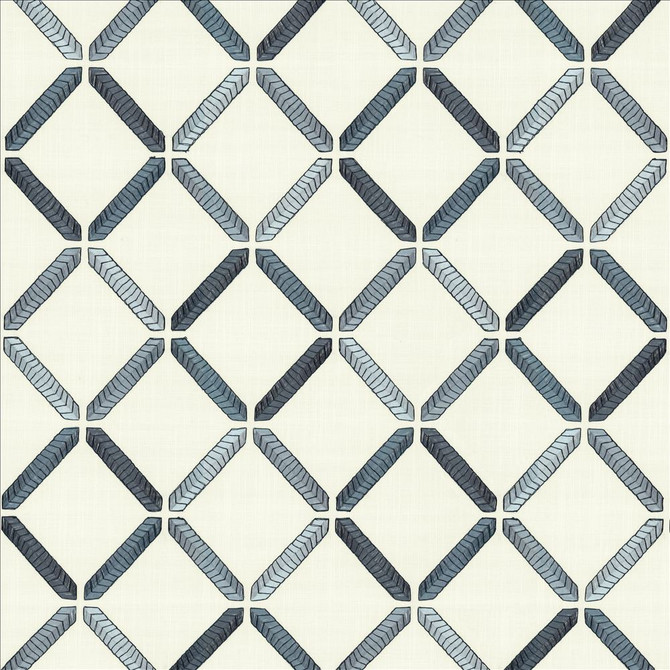Geo Ribbon Marine by Kasmir Designer Fabric 5156 73% Cotton
27% Polyester
 INDIA </p><p>Repeat: Horizontal: 9 inches and Vertical: 9 3/8 inches 54 - Swanky Fabrics -