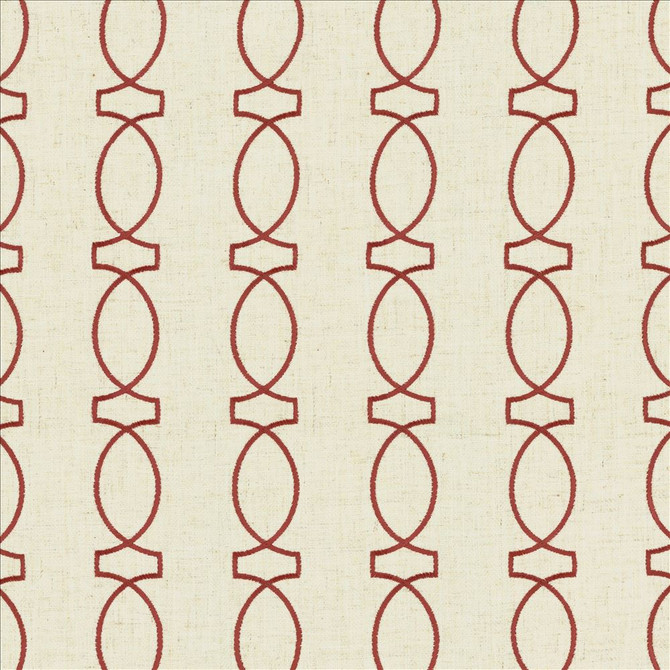 In Order Coral by Kasmir Designer Fabric 5146 85% Polyester
11% Rayon
4% Linen
 CHINA </p><p>Repeat: Horizontal: 3 4/8 inches and Vertical: 4 inches 53 - Swanky Fabrics -