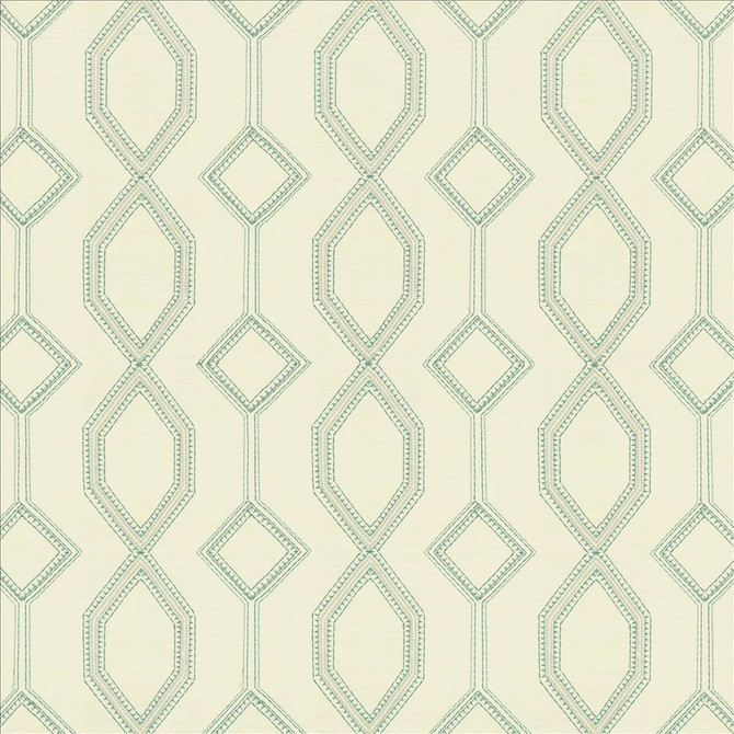 Station Aqua  by Kasmir Designer Fabric 5156 100% Cotton
 INDIA 30,000 Martindale Cycles Horizontal: 8 4/8 inches and Vertical: 7 4/8 inches 54  - Swanky Fabrics -