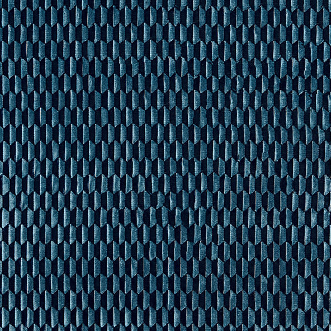 Allegra Velvet/Sapphire 27184-004 by Scalamandre Designer Fabric SCALAMANDRE WAREHOUSE 72% VISCOSE 25% COTTON 3% ACRYLIC INDIA HEAVY DUTY Horizontal: .875" and Vertical: 2" 50.75" - Swanky Fabrics -