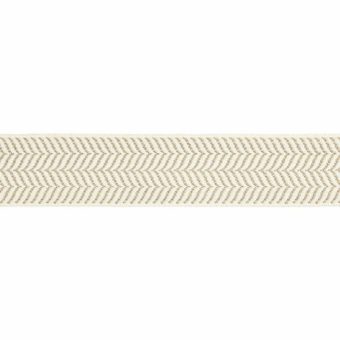 Artemis Tape/Flax On Ivory T3294-001 by Scalamandre Trim Designer Trim MODERN LUXURY STOCKED AT 88% VISCOSE;12% LUREX FRANCE LIGHT DUTY Horizontal: .625" and Vertical: 2.375" - Swanky Fabrics -