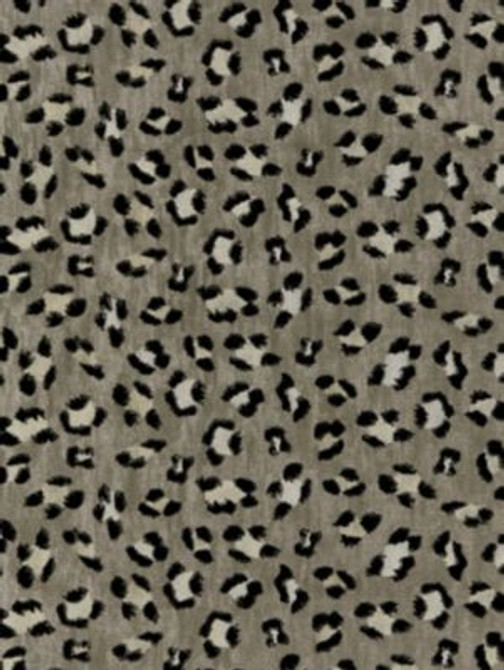 Broderie Leopard Ebony On Silver SC270750003 by Scalamandre Designer Fabric JARDIN 59% VISCOSE 37% COTTON 4% POLYESTER INDIA MEDIUM DUTY Horizontal: 9" and Vertical: 52.75" 52.75 - Swanky Fabrics -