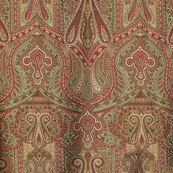 Cachemire Persiano/Marrone Sb 00960343 by Old World Weavers Designer Fabric CLASSICS                                                               100% SILK ITALY LIGHT DUTY Horizontal: 22.5" and Vertical: 13.75" 55"  - Swanky Fabrics -