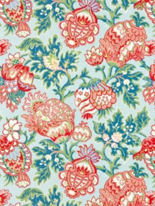 Canterbury Linen Print Aquamarine SC165930003 by Scalamandre Designer Fabric MERCHANTE 100% LINEN SWITZERLAND MEDIUM DUTY Horizontal: 27.625" and Vertical: 26" 52.88 - Swanky Fabrics -