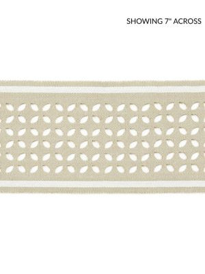 Cassis Laser Cut Tape Linen SCT33230001 by Scalamandre Designer Trim CHINOIS CHIC 100% POLYESTER CHINA LIGHT DUTY Horizontal: .75" and Vertical: 3.63 - Swanky Fabrics -