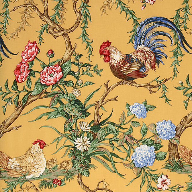 Chanticleer/Mustard by Scalamandre Fabric Scalamandre Fabric Chanticleer/MustardFabric 100% COTTON SWITZERLAND </p><p>Repeat: H: 31", V: 27" 54" - Fabric Carolina -