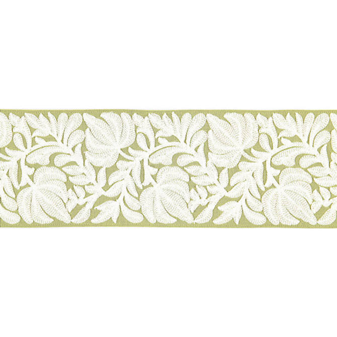 Coventry Embroidered Tape/Celery by Scalamandre Trim Scalamandre Trim Coventry Embroidered Tape/CeleryTrim BOTANICA 70% LINEN 30% SPUN VISCOSE INDIA </p><p>Repeat: H: , V: 5" - Fabric Carolina -
