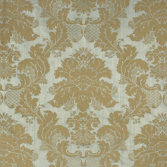 Damasco Sienese/Mist Grey On Blue Strie 20166M-005 by Scalamandre Designer Fabric 100% SILK INDIA LIGHT DUTY Horizontal: 22" and Vertical: 27" 54" - Swanky Fabrics -