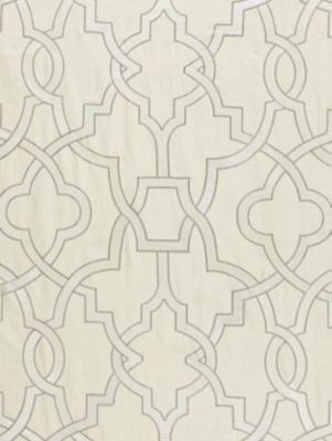 Damascus Embroidery Alabaster SC270730001 by Scalamandre Designer Fabric JARDIN 16% SPUN POLYESTER, 36% VISCOSE 29% LINEN 19% COTTON INDIA LIGHT DUTY Horizontal: 31.5" and Vertical: 25.625" 51 - Swanky Fabrics -