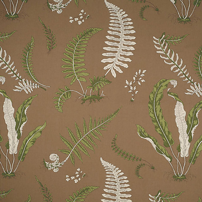 Elsie De Wolfe - Outdoor/Greens On Brown 16425-005 by Scalamandre Designer Fabric SCALAMANDRE WAREHOUSE 100% SOLUTION DYED ACRYLIC ITALY MEDIUM DUTY Horizontal: 26.5" and Vertical: 28.5" 57" - Swanky Fabrics -