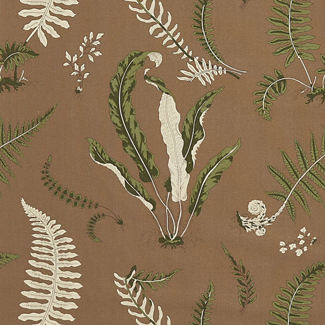Elsie De Wolfe - Outdoor/Greens On Brown Sc 000516425 by Scalamandre
 Designer Fabric                                                                        100% SOLUTION DYED ACRYLIC ITALY MEDIUM DUTY Horizontal: 26.5" and Vertical: 28.5" 57"  - Swanky Fabrics -
