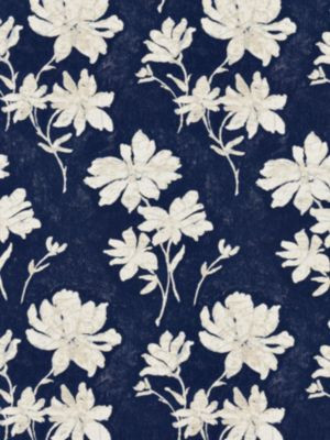 Flore Batik Indigo SC270820002 by Scalamandre Designer Fabric MERCHANTE 100% COTTON ITALY MEDIUM DUTY Horizontal: 23.625" and Vertical: 13.375" 54 - Swanky Fabrics -