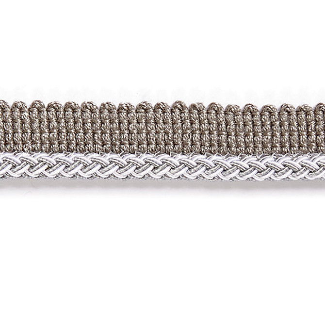 Georgica Braided Cord/Silver Grey Sc 0007C303 by Scalamandre
 Designer Trim HAMPTONS TRIMMINGS                                                     38% ACETATE 29% VISCOSE 27% ACRYLIC|6% COTTON ITALY LIGHT DUTY Horizontal:  and Vertical:  0.25"  - Swanky Fabrics -