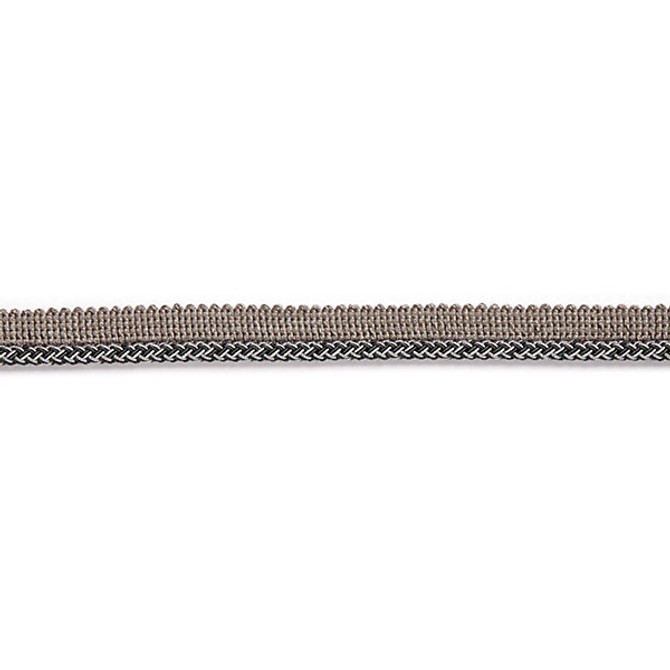 Georgica Braided Cord/Charcoal C303-009 by Scalamandre Trim Designer Trim HAMPTONS TRIMMINGS STOCKED AT 38% ACETATE|29% VISCOSE|27% ACRYLIC|6% COTTON ITALY LIGHT DUTY Horizontal: and Vertical: .25" - Swanky Fabrics -