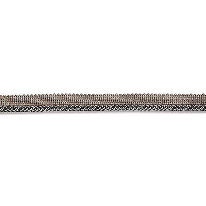 Georgica Braided Cord/Charcoal C303-009 by Scalamandre Trim Designer Trim HAMPTONS TRIMMINGS 38% ACETATE 29% VISCOSE 27% ACRYLIC|6% COTTON ITALY LIGHT DUTY Horizontal: and Vertical: 0.25" - Swanky Fabrics -